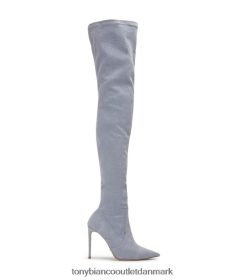 Kvinder Tony Bianco | denim stretch avah lange støvler 80JR0R564