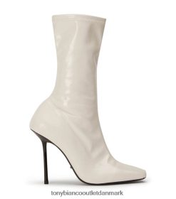 Kvinder Tony Bianco | ecru crinkle patent remie ankelstøvler 80JR0R498